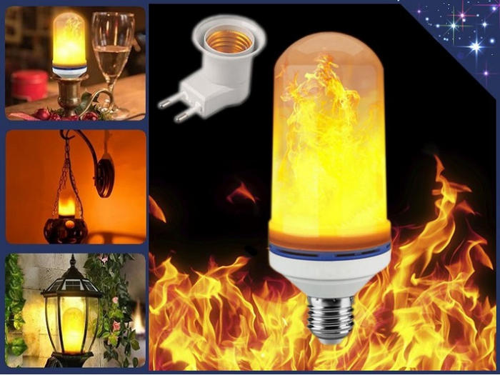 Купить оптом Лампа E27 с эффектом огня (2763) в Украине