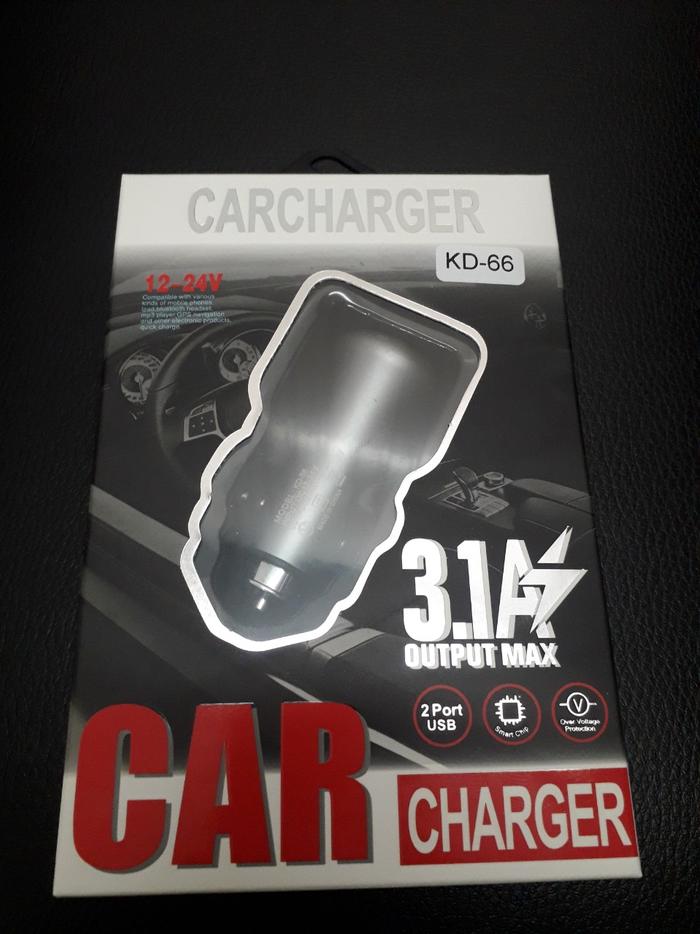 Купить оптом Автомобильное зарядное CAR CHARGER KD-66 + шнур microUSB (2USB 2.1A) в Украине
