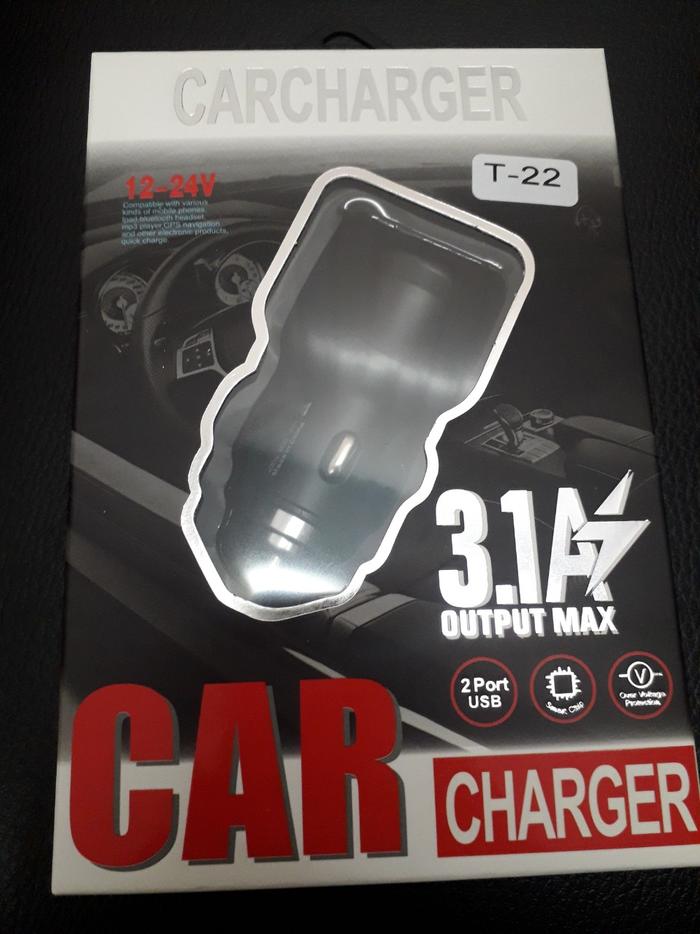 Купить оптом Автомобильное зарядное CAR CHARGER T22 + шнур microUSB (2USB 2.1A) в Украине