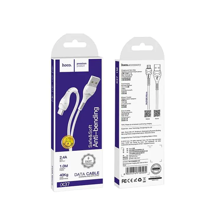 Купити оптом Купити Шнур microUSB Hoco X37 1M оптом - ціна 26 грн в Україні 