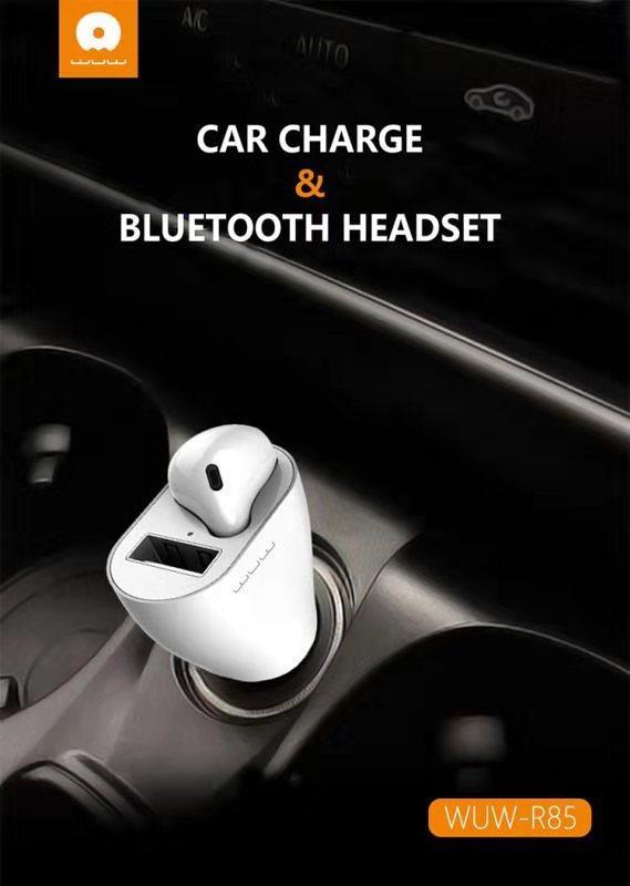 Купить оптом Гарнитура Bluetooth + автомобильное зарядное WUW R85 (2.4A) в Украине, изображение 2