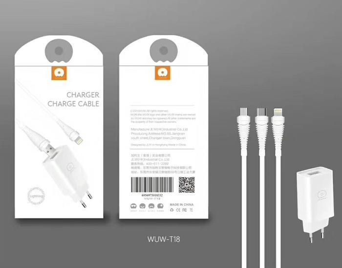 Купить оптом Сетевое зарядное WUW T18 + Lighting (1A) в Украине