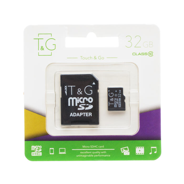 Купить оптом Карта памяти microSDHC (UHS-1) 32GB class 10 T&G  (с адаптером)