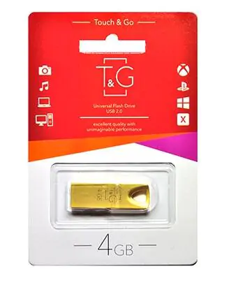 Купить оптом Флешка USB 4GB T&G метал 117 золотой в Украине 