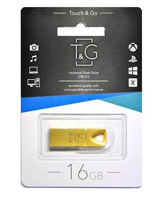 Купить оптом Флешка USB 16GB T&G метал 117 золотой