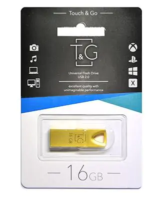 Купити оптом Купити Флешка USB 16GB T&G метал 117 золотий оптом - ціна 123 грн в Україні 