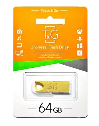 Купить оптом Флешка USB 64GB T&G метал 117 золотой в Украине 