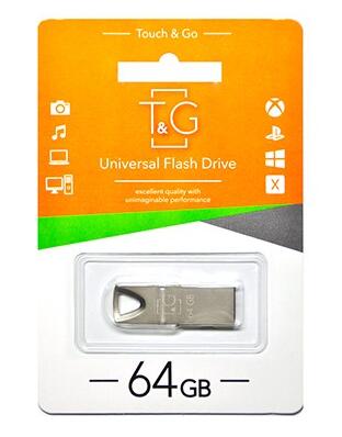 Купить оптом Флешка USB 64GB T&G метал 117 серый