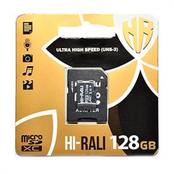 Купить оптом Карта памяти microSDHC (UHS-3) HI-RALI 128GB class 10 (с адаптером)
