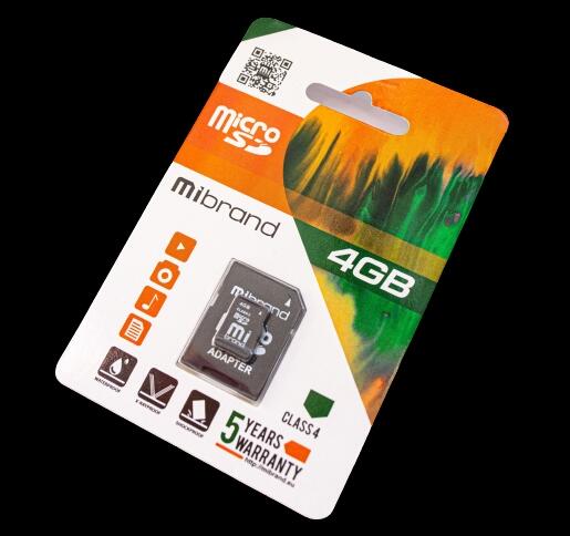 Купить оптом Карта памяти microSDHC Mibrand 4Gb class 6 (adapter SD) в Украине