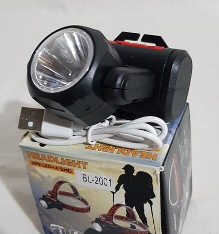 Купить оптом Налобный фонарь с microUSB BL-2001 (XPE+4SMD) в Украине