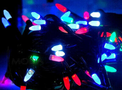 Купить оптом Гирлянда 40 LED свеча на черном проводе мультицветная (6 м) (9) в Украине