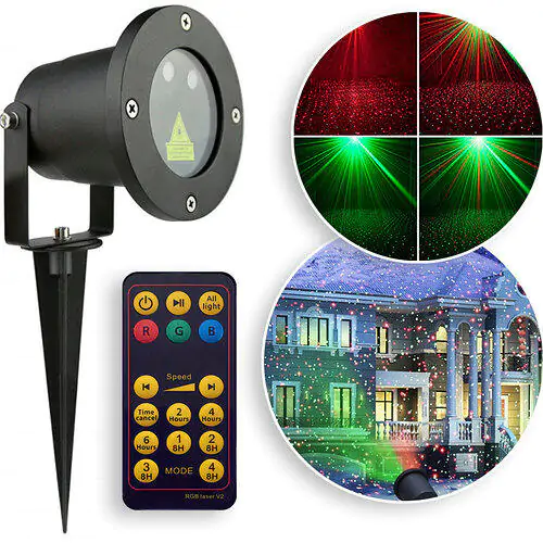 Купити оптом Купити Лазерний проектор вуличний 518 з пультом (12 касет) оптом - ціна 358 грн в Україні 