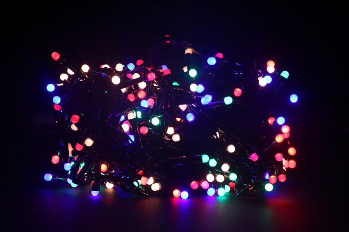 Купить оптом Гирлянда 40 LED шарик на черном проводе (маленький) мультицветная 50-1 в Украине