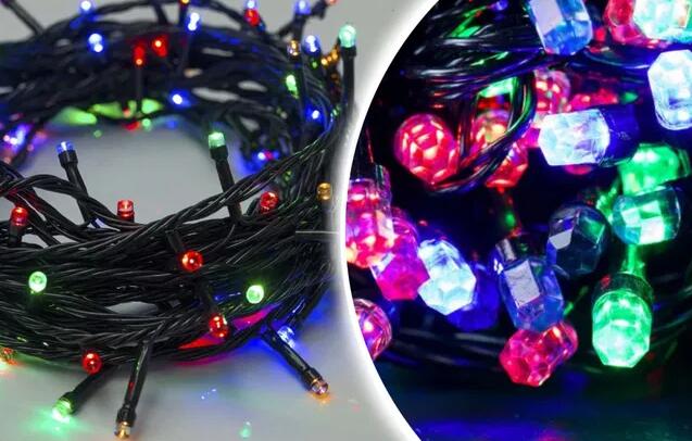 Купить оптом Гирлянда 300 LED M-3 обычная на черном проводе мультицветная в Украине