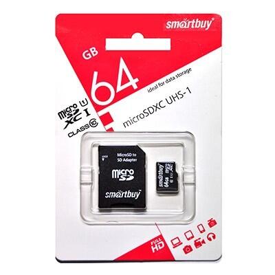 Купить оптом Карта памяти micro SDHC (UHS-3) Smartbuy 64GB Class10 (с адаптером) в Украине