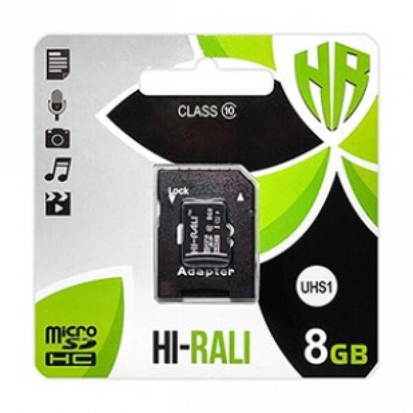 Купить оптом Карта памяти microSDHC (UHS-1) HI-RALI 8GB class 10 (с адаптером)
