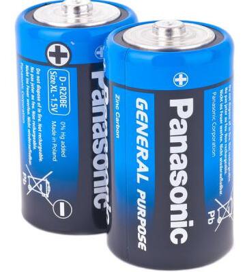 Купить оптом Батарейка солевая Panasonic R20/D 2шт/пленка (Цена указана за 2шт)