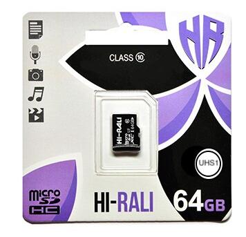 Купить оптом Карта памяти microSDXC (UHS-1) 64GB class 10 Hi-Rali (без адаптера)