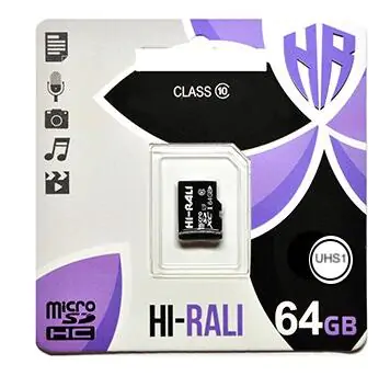 Купити оптом Купити Карта пам'яті microSDXC (UHS-1) 64GB class 10 Hi-Rali (без адаптера) оптом - ціна 230 грн в Україні 