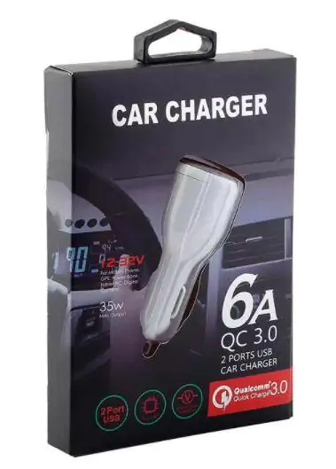 Купити оптом Купити Автомобільне зарядне Quick Charge 6A (2USB QC3.0) оптом - ціна 64 грн в Україні 