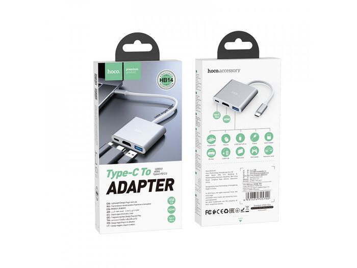 Купить оптом Адаптер Type-C to HDMI/USB/Type-C HOCO HB14 в Украине, изображение 2