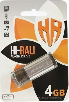 Купить оптом Флешка USB 4GB Hi-Rali Stark серебро в Украине 