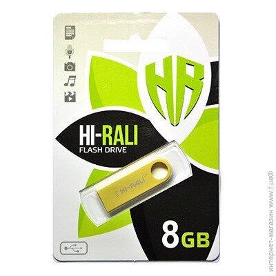 Купить оптом Флешка USB 8GB Hi-Rali Shuttle золото