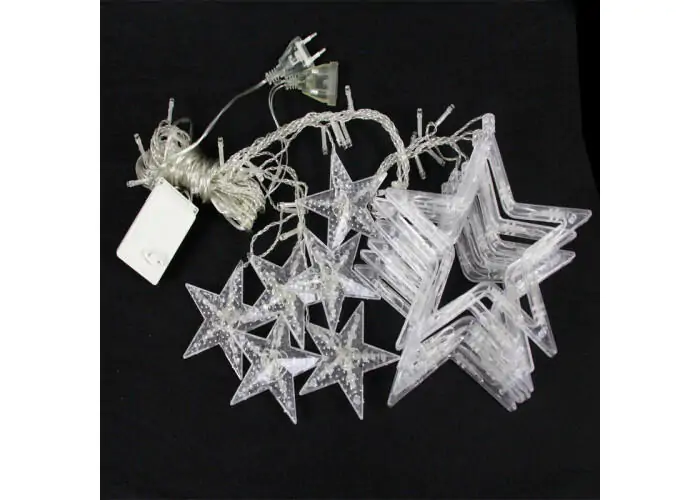 Купити оптом Купити Гірлянда штора Зірки з місяцем 3x0.7 метра Теплий білий (від сітки) оптом - ціна 516 грн в Україні 