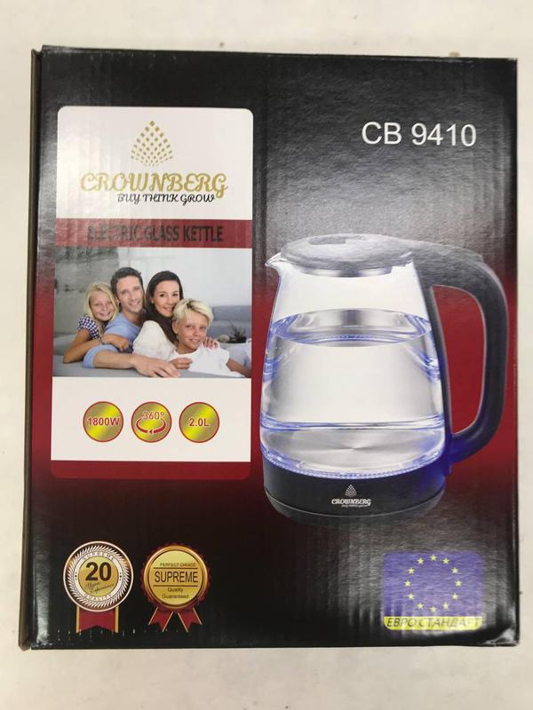 Купить оптом Дисковый электро чайник стекло (2 литра) CB-9410 в Украине, изображение 3