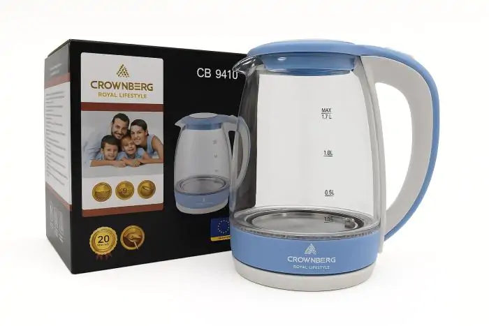 Купити оптом Купити Дисковий електро чайник скло (2 літри) CB-9410 оптом - ціна 430 грн в Україні 
