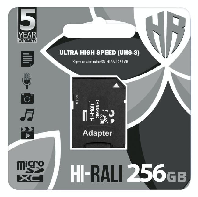 Купить оптом Карта памяти microSDXC HI-RALI (UHS-3) 256GB class 10 (с адаптером) в Украине, изображение 2