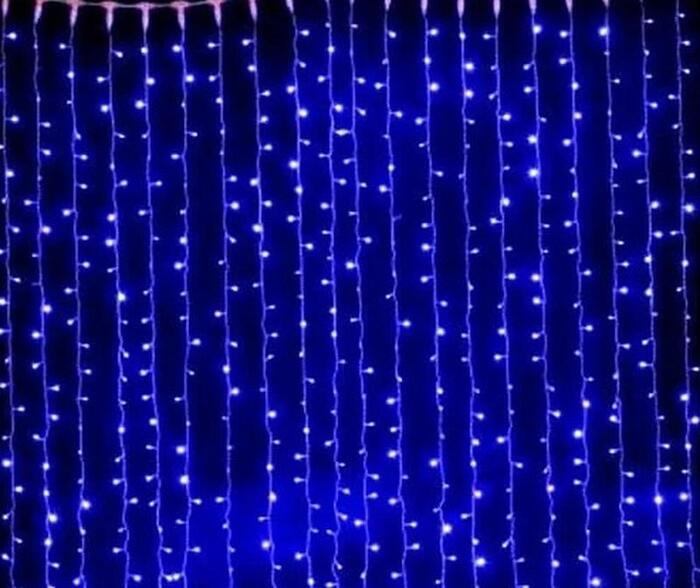 Купить оптом Гирлянда 240 LED синий водопад 3х1.5 м (от сети)