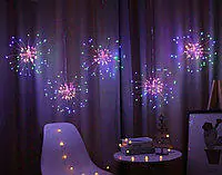 Купити оптом Купити Гірлянда штора Феєрверк 3x0.3 метра на мідному дроті Мультикольорова (від сітки) оптом - ціна 490 грн в Україні , зображення 2