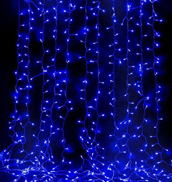 Купить оптом Гирлянда 360 LED синий водопад улушенный 3х2 м (от сети) в Украине