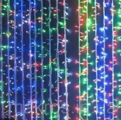 Купити оптом Купити Гірлянда 360 LED мультикольоровий водоспад лушпиння 3х2 м (від мережі) оптом - ціна 593 грн в Україні 
