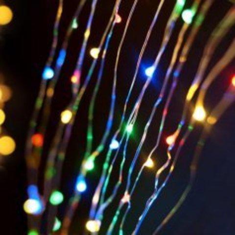 Купить оптом Гирлянда на медной проволоке 160 LED мультицветная штора 2х2 м (от сети с соединителями) в Украине, изображение 2