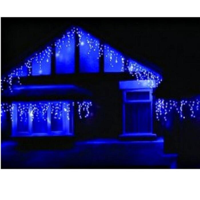 Купить оптом Гирлянда уличная 120 LED Синяя Бахрома 5 метров (от сети с соединителями) в Украине, изображение 2