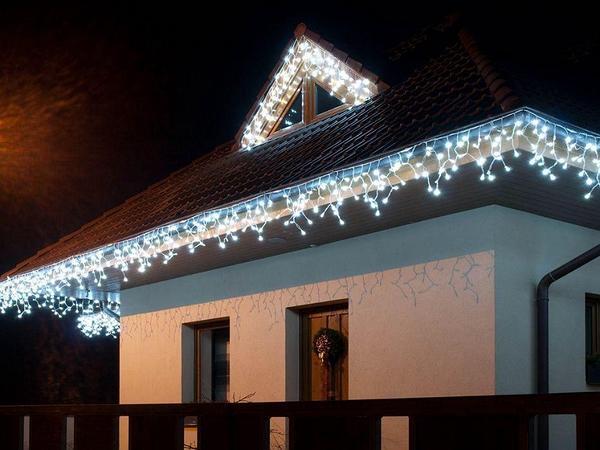 Купить оптом Гирлянда уличная 120 LED Белая Бахрома 5 метров (от сети с соединителями) в Украине, изображение 2