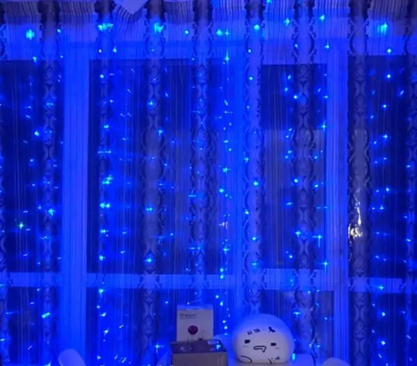 Купити оптом Купити Гірлянда водоспад 480 LED 3х3 метри на білому дроті Синій (від мережі) оптом - ціна 400 грн в Україні , зображення 2