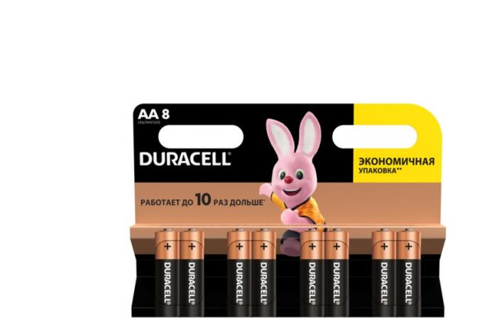 Купить оптом Батарейка щелочная DURACELL LR6/AA 8шт/блистер (Цена указана за 8шт) Оригинал