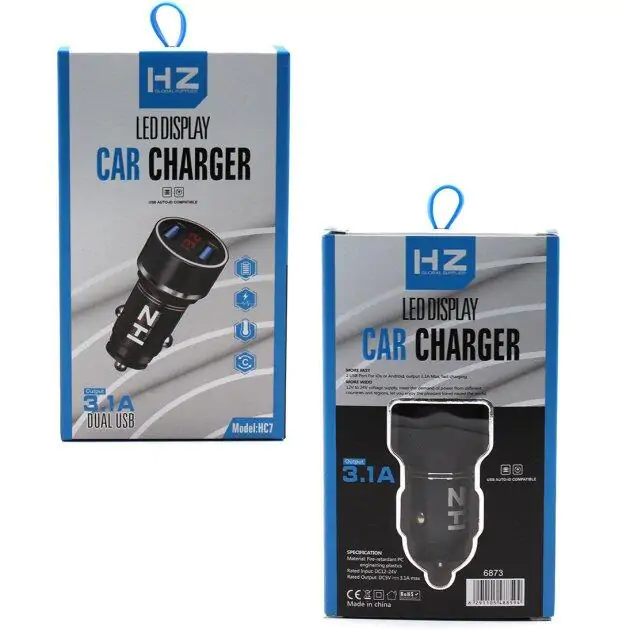 Купить оптом Автомобильное зарядное HZ HC7 с дисплеем (2USB 3.1A) в Украине , изображение 2