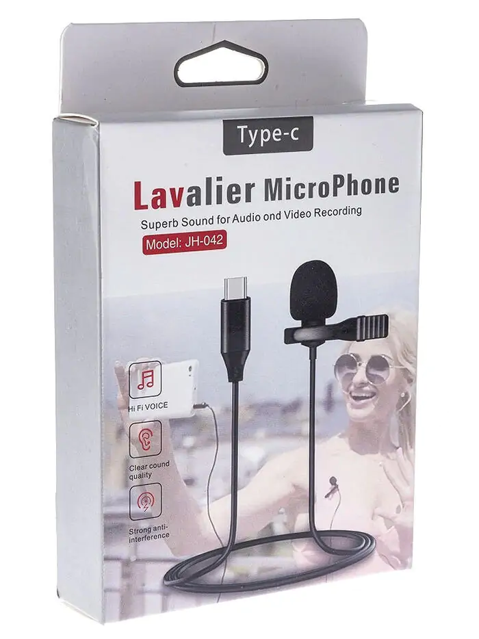 Купити оптом Купити Мікрофон петличка (шнур Type-C) JH-042 оптом - ціна 151 грн в Україні 