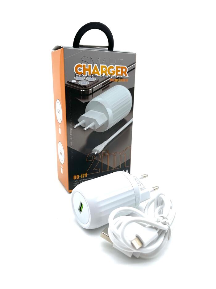 Купить оптом Сетевое зарядное со шнуром Lighting GQ-174 (1USB 4.1A)