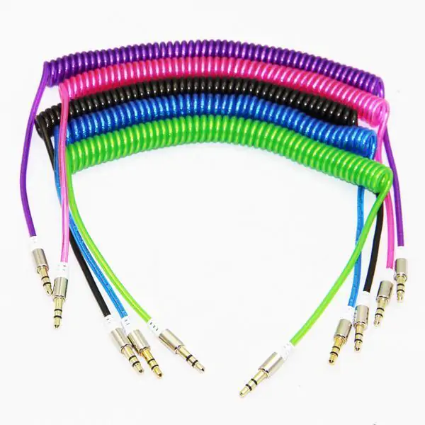 Купити оптом Купити Аудіо-кабель AUX 3.5 jack 1.5м (пружина) оптом - ціна 29 грн в Україні 