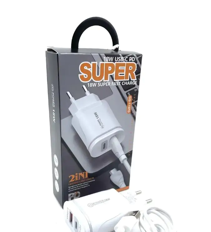 Купить оптом Сетевое зарядное со шнуром iPhone GQ-178PD (1USB 18W) в Украине 