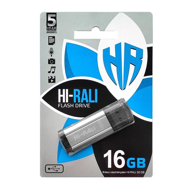 Купить оптом Флешка USB 16GB Hi-Rali Stark серебро в Украине