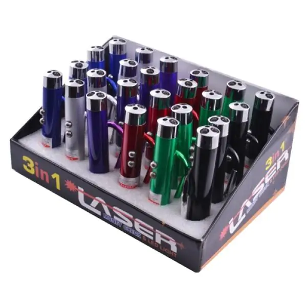 Купить оптом Лазерный брелок фонарик 3 в 1 117-2LED в Украине 