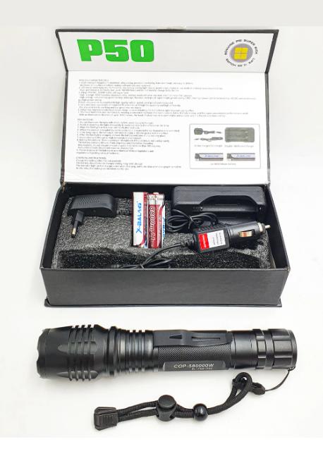 Купить оптом Ручной фонарик BL-P08 2x18650 (диод P50) в Украине, изображение 2