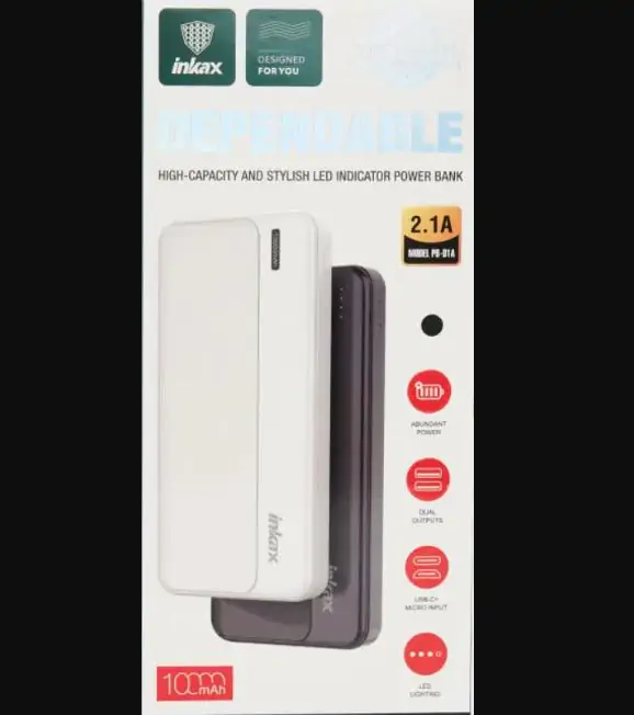 Купити оптом Купити Зовнішній акумулятор повірбанк INKAX PB-01A (10000mAh) оптом - ціна 327 грн в Україні 